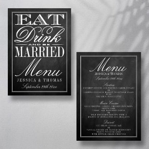 Mangez, buvez et soyez marié Chalkboard Menus Mari