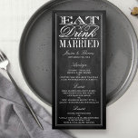 Mangez, buvez et soyez marié Chalkboard Menus Mari<br><div class="desc">Mangez,  Buvez & Soyez Marié Chalkboard Carte de menu Mariage.</div>