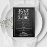 Mangez, buvez et soyez marié Chalkboard Menus Mari<br><div class="desc">Mangez,  Buvez & Soyez Marié Chalkboard Mariage - Carte Menu.</div>