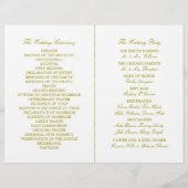 Mangez, buvez et soyez marié Programme de mariage (Dos)