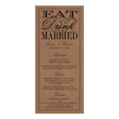 Mangez, buvez et soyez marié Rustic Kraft Menu Mar (Devant)
