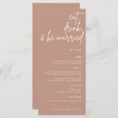 Mangez, Buvez Et Soyez Marié Script Menu Mariage (Devant / Derrière)