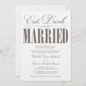 Mangez, buvez et soyez mariés| Faire-part de maria (Devant / Derrière)