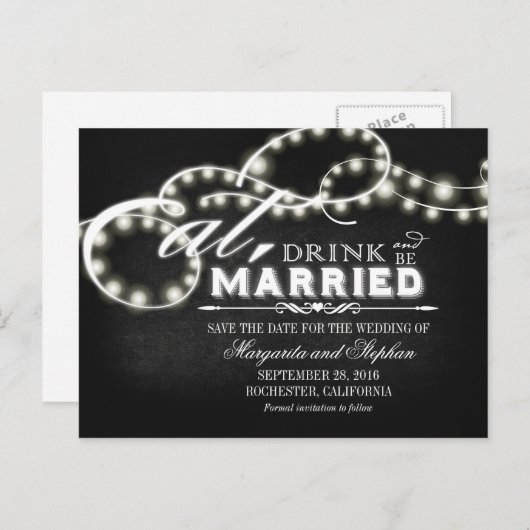 Mangez, buvez et soyez mariés sauf la date carte p (Devant / Derrière)