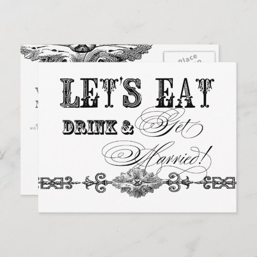 Mangez, buvez n Mariez-vous, soyez ma carte de fem (Devant / Derrière)