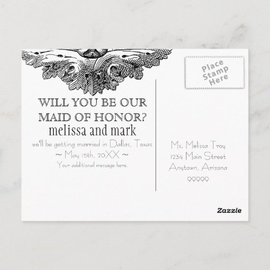 Mangez, buvez n Mariez-vous, soyez ma carte de fem (Dos)