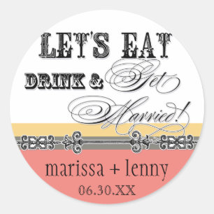 Mangez, buvez n Obtenez Marié Matching Stickers ou