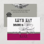 Mangez, buvez n Se marier Carte de réponse officie (Devant / Derrière)