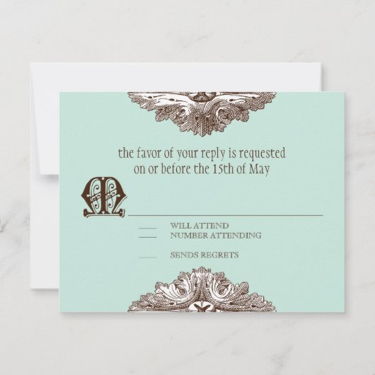 Mangez, buvez n Se marier Carte de réponse officie (Dos)