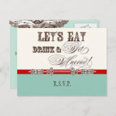 Mangez, buvez n Se marier, Carte postale Réponse R (Devant / Derrière)