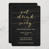 Mangez, buvez, soyez effrayantes Invitation à la f (Devant / Derrière)
