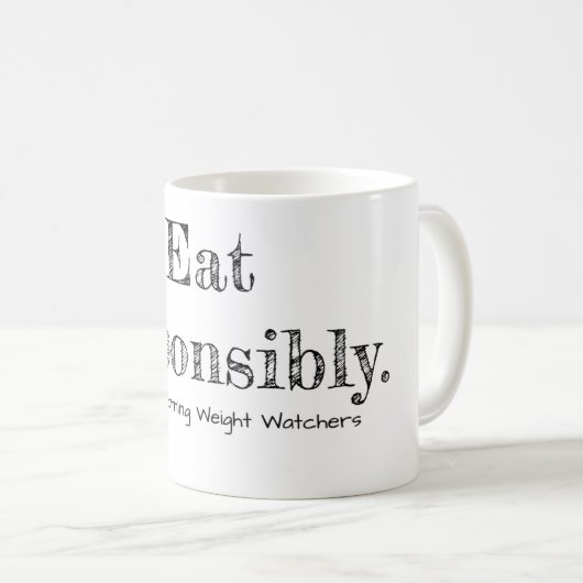 Mangez de façon responsable. Tasse (Devant droit)