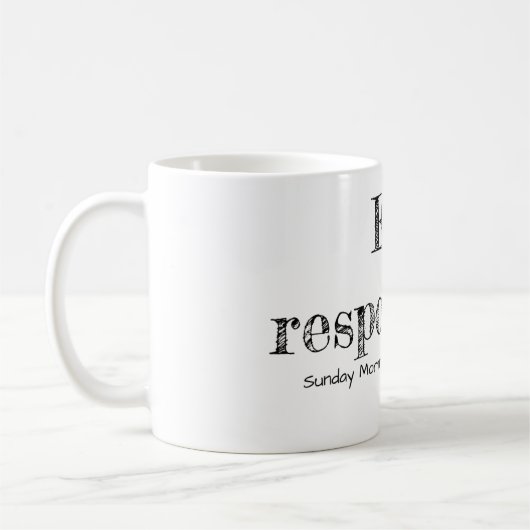 Mangez de façon responsable. Tasse (Gauche)