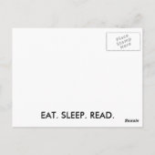 Mangez, Dormez, Lire Carte Postale (Drôle) (Dos)