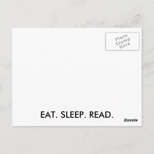 Mangez, Dormez, Lire Carte Postale (Drôle) (Dos)