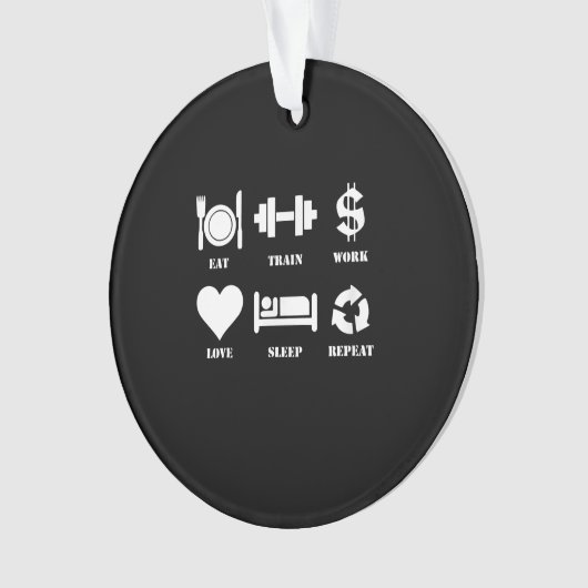 Mangez en train Loisirs Dormir Répéter Gymnase Mot (devant)