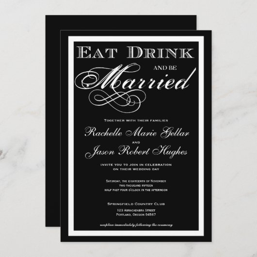 Mangez et soyez mariés Faire-part de mariage (Devant / Derrière)