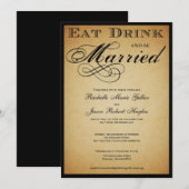 Mangez et soyez mariés Faire-part de mariage (Devant / Derrière)