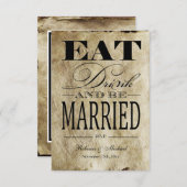 Mangez et soyez mariés - Papier Vintage RSVP (Devant / Derrière)
