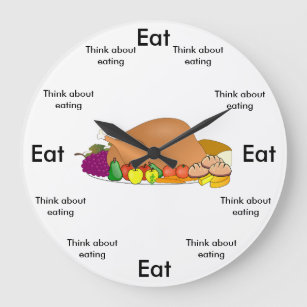 Mangez horloge murale ronde heure (la grande)