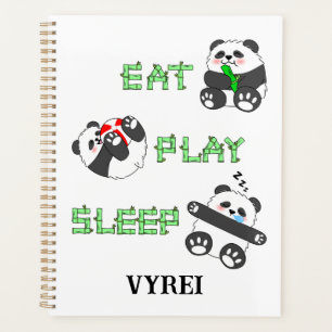 Mangez Jouer Sleep Cute Baby Panda Vie Confortable