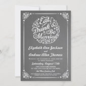 Mangez la boisson et soyez faire-part de mariage (Devant)