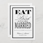 Mangez la boisson et soyez marié - des invitations (Devant / Derrière)