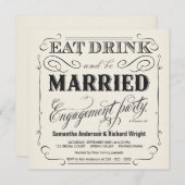 Mangez la boisson soit les invitations mariées de (Devant / Derrière)