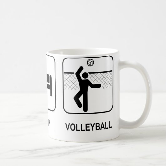 Mangez la tasse de volleyball de sommeil (Droite)