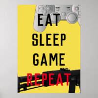 Mangez le jeu de sommeil répéter poster de jeu