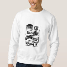 Mangez le jeu de sommeil répéter sweatshirt de jeu