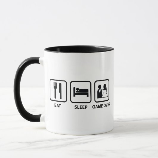Mangez Le Jeu Du Sommeil Sur La Mug De Café (Gauche)