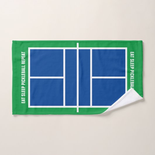 Mangez le pickleball sommeil répéter drôle cour bl (Serviette à main)