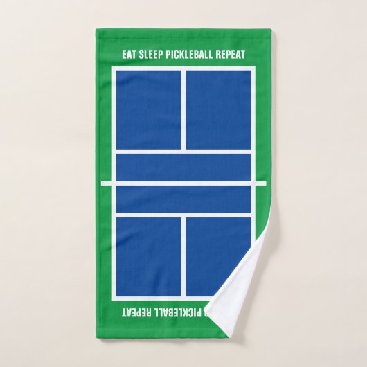 Mangez le pickleball sommeil répéter drôle cour bl (Serviette à main)