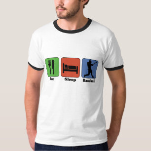 Mangez le T-shirt de base-ball de sommeil