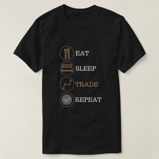 Mangez le T-shirt de stocks de forex de répétition (Design devant)