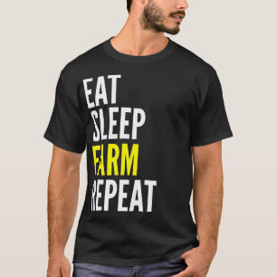 Mangez le T-shirt drôle de répétition de ferme 