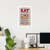 Mangez les moules de Bertha Poster à large bande (Bureau à domicile)