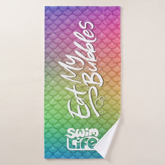 "Mangez mes bulles" Rainbow écailles natation (Serviette de bain)