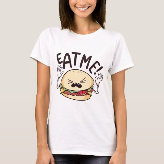 Mangez-moi Funny Cheeseburger T-shirt (Devant)