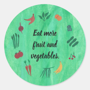 Mangez plus de fruits et légumes, autocollants :
