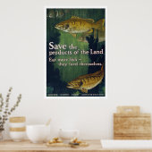 Mangez plus Poster de poisson 1917 (Cuisine)