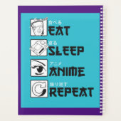 Mangez Sleep ANIME Répéter Funny Ado Geek japonais (Dos)