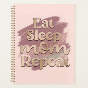 Mangez Sleep Maman Répéter Mauve Aquarelle Typogra
