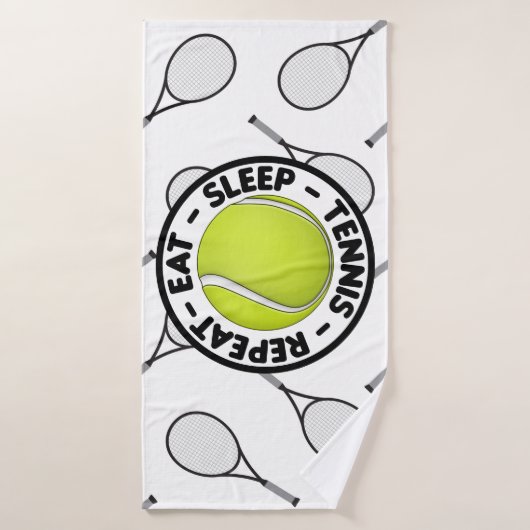 Mangez Sleep Tennis Répéter avec Ball et raquette  (Serviette de bain)