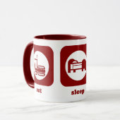 Mangez. Sommeil. Badminton. Tasse (Devant gauche)