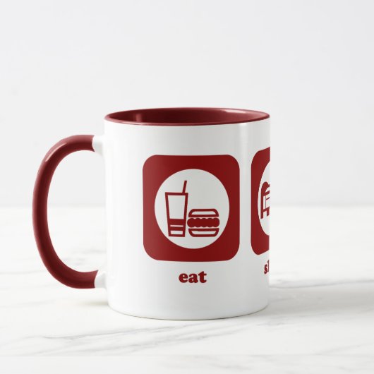 Mangez. Sommeil. Boîte. Tasse (Gauche)