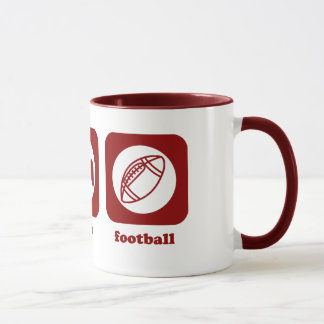 Mangez. Sommeil. Le football. Tasse