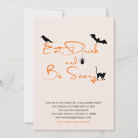 Mangez un verre et soyez effrayant Carte d'Hallowe (Devant)