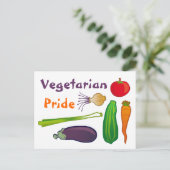 Mangez votre carte postale Légume Vegetarian Pride (Debout devant)